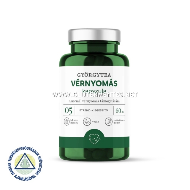 Györgytea VÉRNYOMÁS étrend-kiegészítő kapszula gyógynövényekkel, B1-vitaminnal