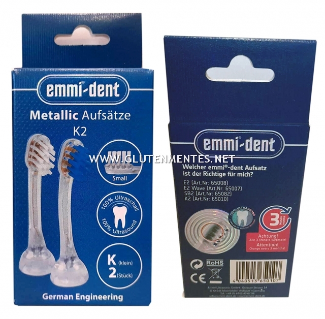 EMMI®-DENT K2 METALLIC ÉS PROFESSIONAL ULTRAHANGOS Cserélhető fogkefefejek gyerekeknek 2db