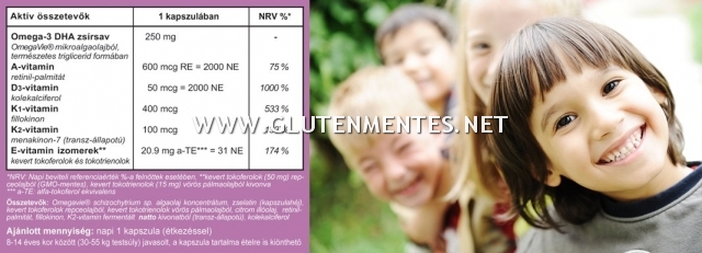 YiYa D3 & K2 Omega-3 komplex gyerekeknek – zsírban oldódó vitaminokat és esszenciális DHA Omega-3 zsírsavat tartalmazó gyerek multivitamin! 60db